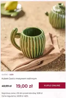 Home&You Kubek Cacti z motywem roślinnym home & you oferta
