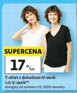 Auchan T-shirt z dekoltem U-neck lub V-neck oferta