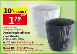 Auchan Doniczka plastikowa z podstawką oferta