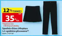 Auchan Spodnie chino chłopięce lub spódnica plisowana oferta