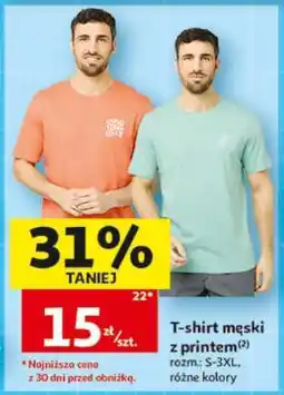 Auchan T-shirt męski z printem oferta