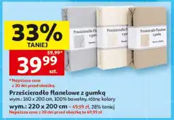 Auchan Prześcieradło flanelowe z gumką oferta