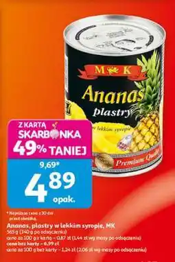 Auchan Ananas plastry w lekkim syropie MK oferta