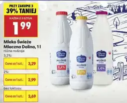 Biedronka Mleko Świeże Mleczna Dolina, 1l oferta