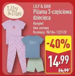 ALDI LILY & DAN Piżama 3-częściowa dziecięca oferta
