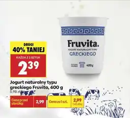 Biedronka Jogurt naturalny typu greckiego Fruvita, 400 g oferta