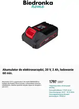 Biedronka Akumulator do elektronarzędzi 20 V 2 Ah ENERGIZER oferta