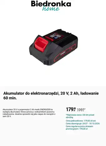 Akumulator do elektronarzędzi 20 V 2 Ah ENERGIZER