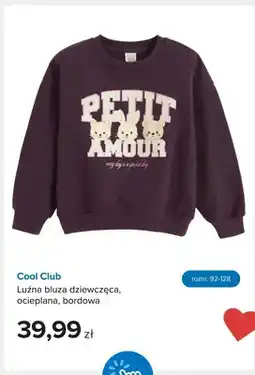 Smyk Bluza dziewczęca Cool Club luźna ocieplana bordowa oferta