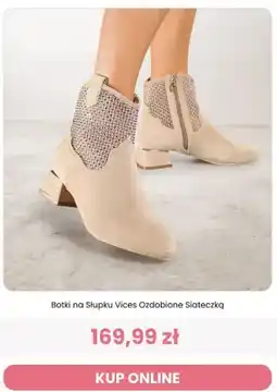 Renee Botki na słupku Vices ozdobione siateczką oferta