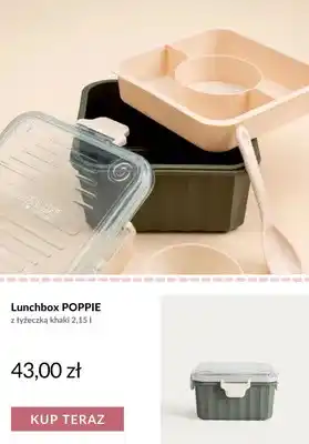 Lunchbox Poppie z łyżeczką khaki