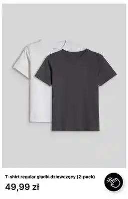T-shirt regular gładki dziewczęcy 4F 2-pak