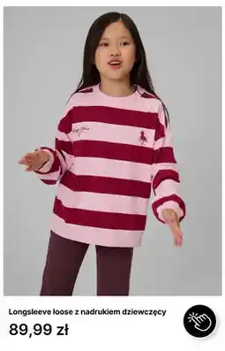 4F Longsleeve loose z nadrukiem dziewczęcy 4F oferta