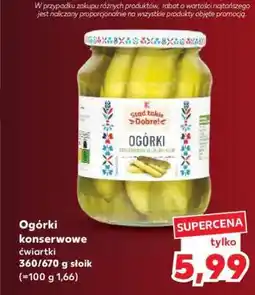 Kaufland Ogórki konserwowe ćwiartki 360/670 g słoik oferta