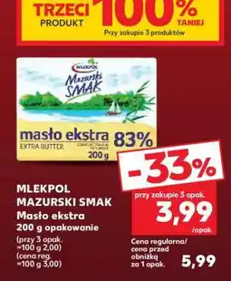 Kaufland MLEKPOL MAZURSKI SMAK Masło ekstra 200 g opakowanie oferta