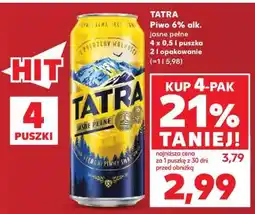 Kaufland TATRA Piwo 6% alk. jasne pełne oferta