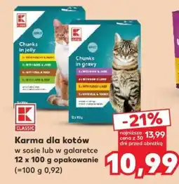 Kaufland Karma dla kotów w sosie lub w galaretce 12 x 100 g opakowanie oferta