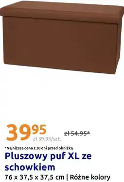 Action Pluszowy puf XL ze schowkiem 76 x 37,5 x 37,5 cm oferta