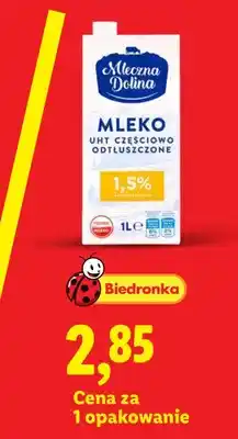 Lidl Mleko UHT częściowo odtłuszczone Mleczna Dolina 1,5% oferta