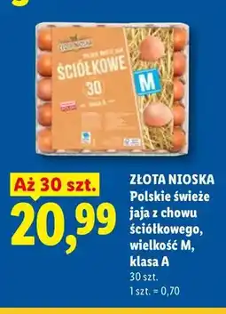 Lidl Jajka kurze Polskie świeże z chowu ściółkowego wielkość M Złota Nioska oferta