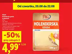 Lidl Ser żółty Holenderska gouda w plastrach Pilos oferta