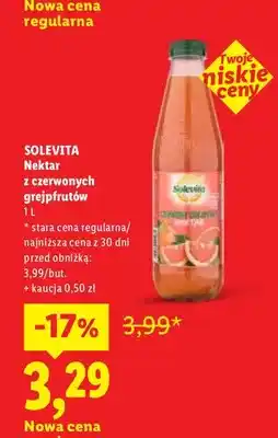 Lidl Nektar z czerwonych grejpfrutów Solevita oferta
