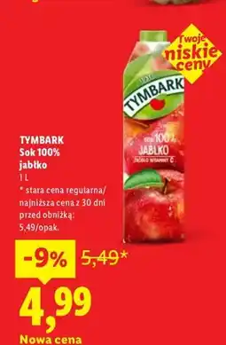 Lidl Sok jabłko Tymbark 100% oferta
