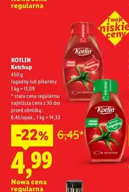 Lidl Ketchup łagodny Kotlin oferta