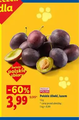 Lidl Śliwki polskie luzem oferta
