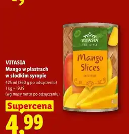 Lidl Mango w plastrach w słodkim syropie Vitasia oferta