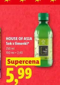 Lidl Sok z limonki House of Asia oferta