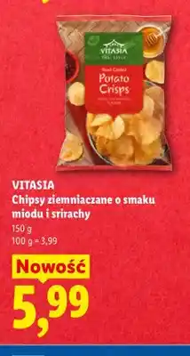 Lidl Chipsy ziemniaczane o smaku miodu i srirachy Vitasia oferta