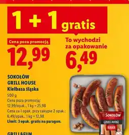 Lidl Kiełbasa śląska Sokołów Grill House oferta
