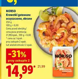 Lidl Krewetki gotowane oczyszczone obrane Norso oferta