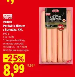Lidl Parówki z filetem z kurczaka XXL Pikok oferta
