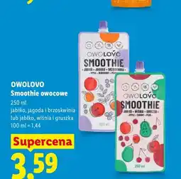 Lidl Smoothie owocowe Owolovo jabłko jagoda brzoskwinia oferta