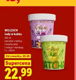 Lidl Lody w kubku Ube Latte z Maliną Willisch oferta