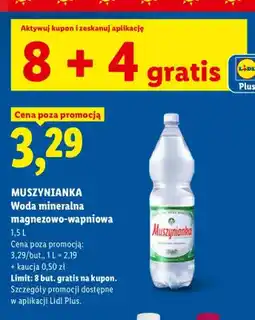 Lidl Woda mineralna gazowana magnezowo-wapniowa Muszynianka oferta