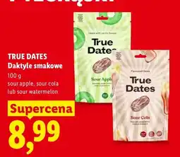 Lidl Daktyle smakowe sour apple True Dates oferta