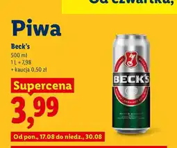 Lidl Piwo Beck's oferta