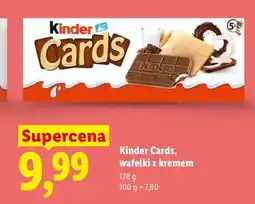 Lidl Wafelki z kremem Kinder Cards oferta