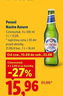 Lidl Piwo Peroni Nastro Azzurro 4-pak oferta