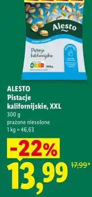 Lidl Pistacje kalifornijskie Alesto XXL oferta
