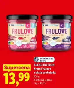 Lidl Krem Frulove z białą czekoladą Allnutrition malina oferta