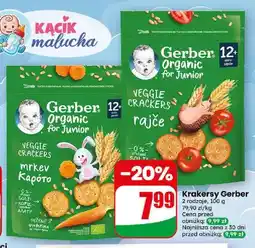 Dino Krakersy Gerber Organic Veggie Crackers marchewkowe oferta