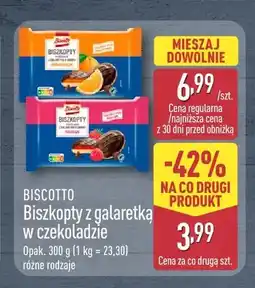 ALDI Biszkopty z galaretką w czekoladzie pomarańczowe Biscotto oferta
