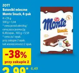 Lidl Batoniki mleczne Monte Snack oferta