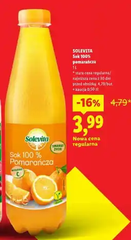 Lidl Solevita Sok 100 % Pomarańcza oferta