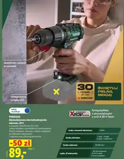 Lidl Parkside Akumulatorowa Wiertarkowkretarka udarowa 20 V oferta