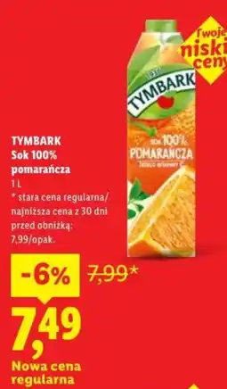 Lidl Sok 100% pomarańcza oferta